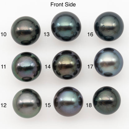 10-11mm Round Tahitian Pearl Natural Color with Minor Blemishes, Loose Undrilled for Jewelry Making, SKU # 3283TH