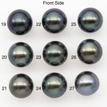 10-11mm Round Tahitian Pearl Natural Color with Minor Blemishes, Loose Undrilled for Jewelry Making, SKU # 3283TH
