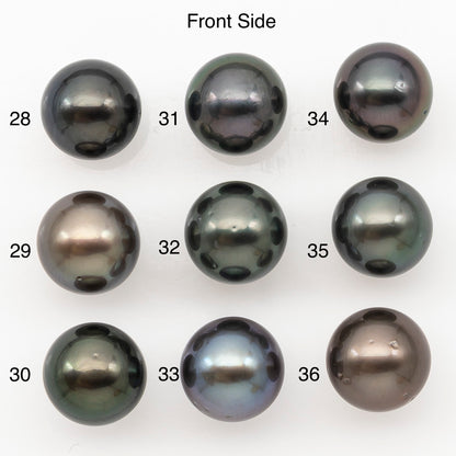 10-11mm Round Tahitian Pearl Natural Color with Minor Blemishes, Loose Undrilled for Jewelry Making, SKU # 3283TH