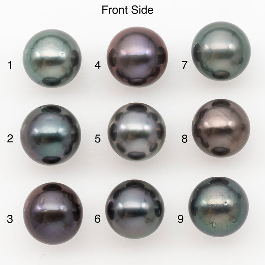 10-11mm Round Tahitian Pearl Natural Color with Minor Blemishes, Loose Undrilled for Jewelry Making, SKU # 3283TH