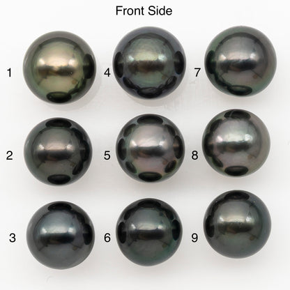 11-12mm Round Tahitian Pearl Natural Color with Minor Blemishes, Loose Undrilled for Jewelry Making, SKU # 3284TH