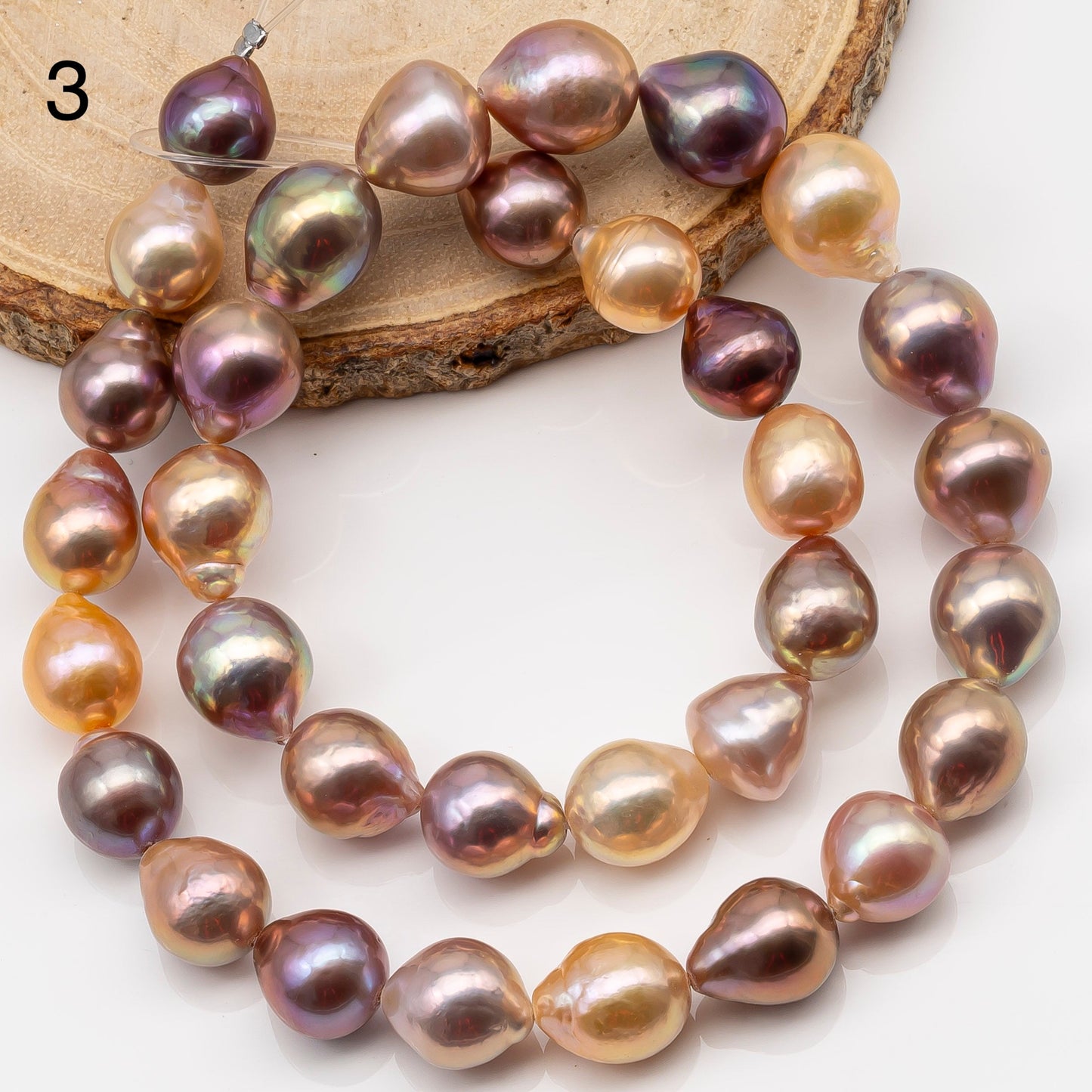 10-12mm Edison Pearl Strand with Amazing High Luster and All Natural Colors, SKU # 2497ED