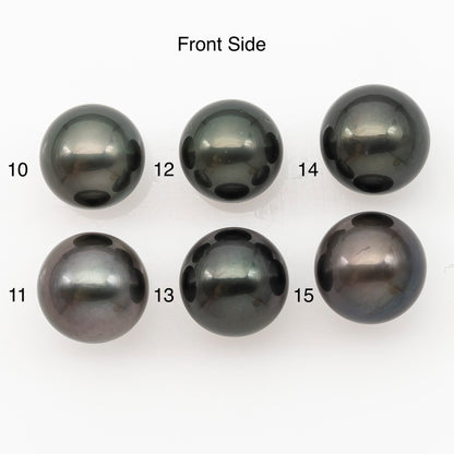 11-12mm Round Tahitian Pearl Natural Color with Minor Blemishes, Loose Undrilled for Jewelry Making, SKU # 3284TH