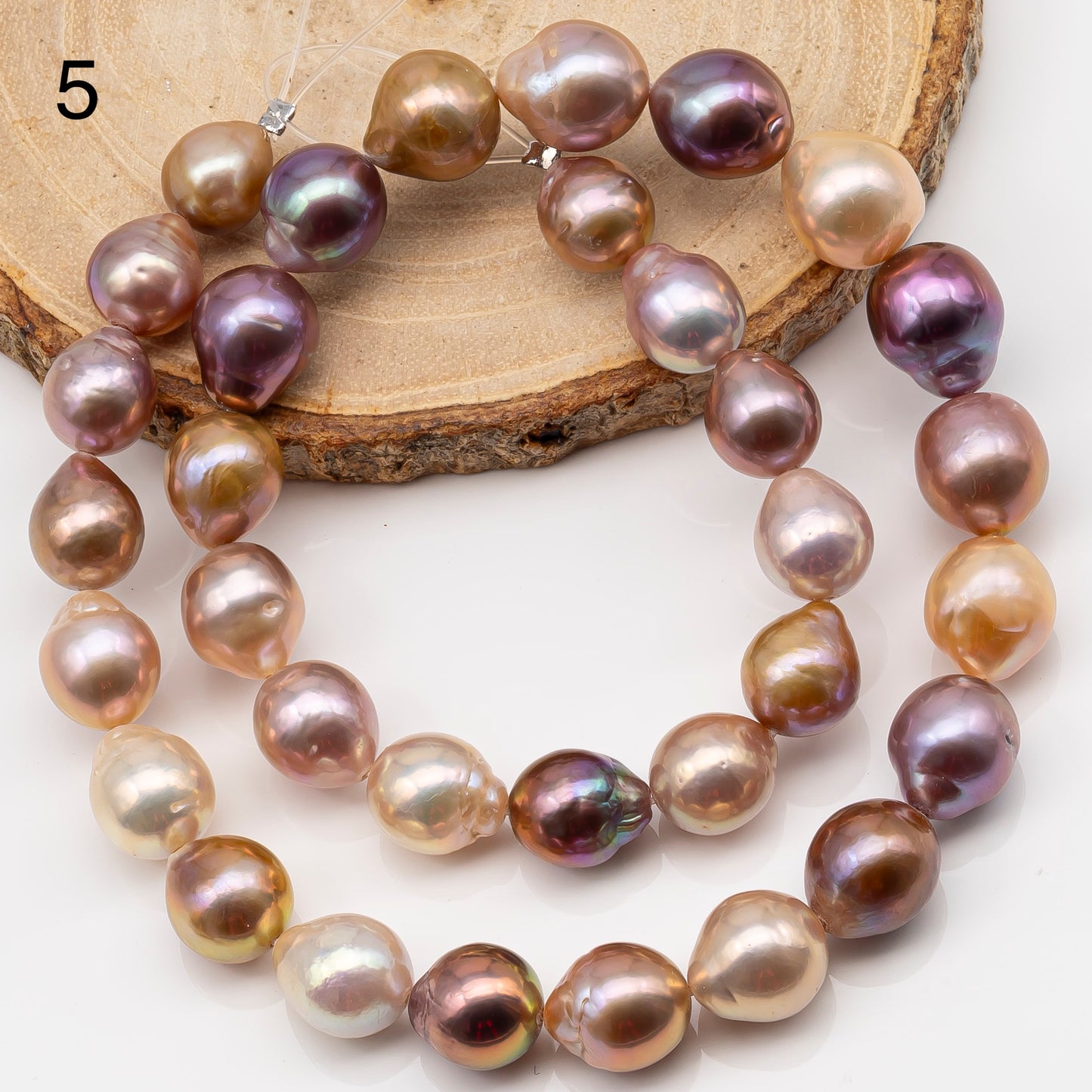 10-12mm Edison Pearl Strand with Amazing High Luster and All Natural Colors, SKU # 2497ED