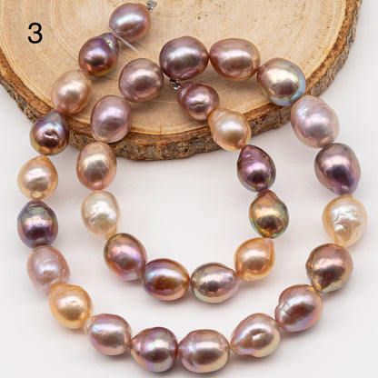10-12mm Edison Pearl Strand with Amazing High Luster and All Natural Colors, SKU #2498ED