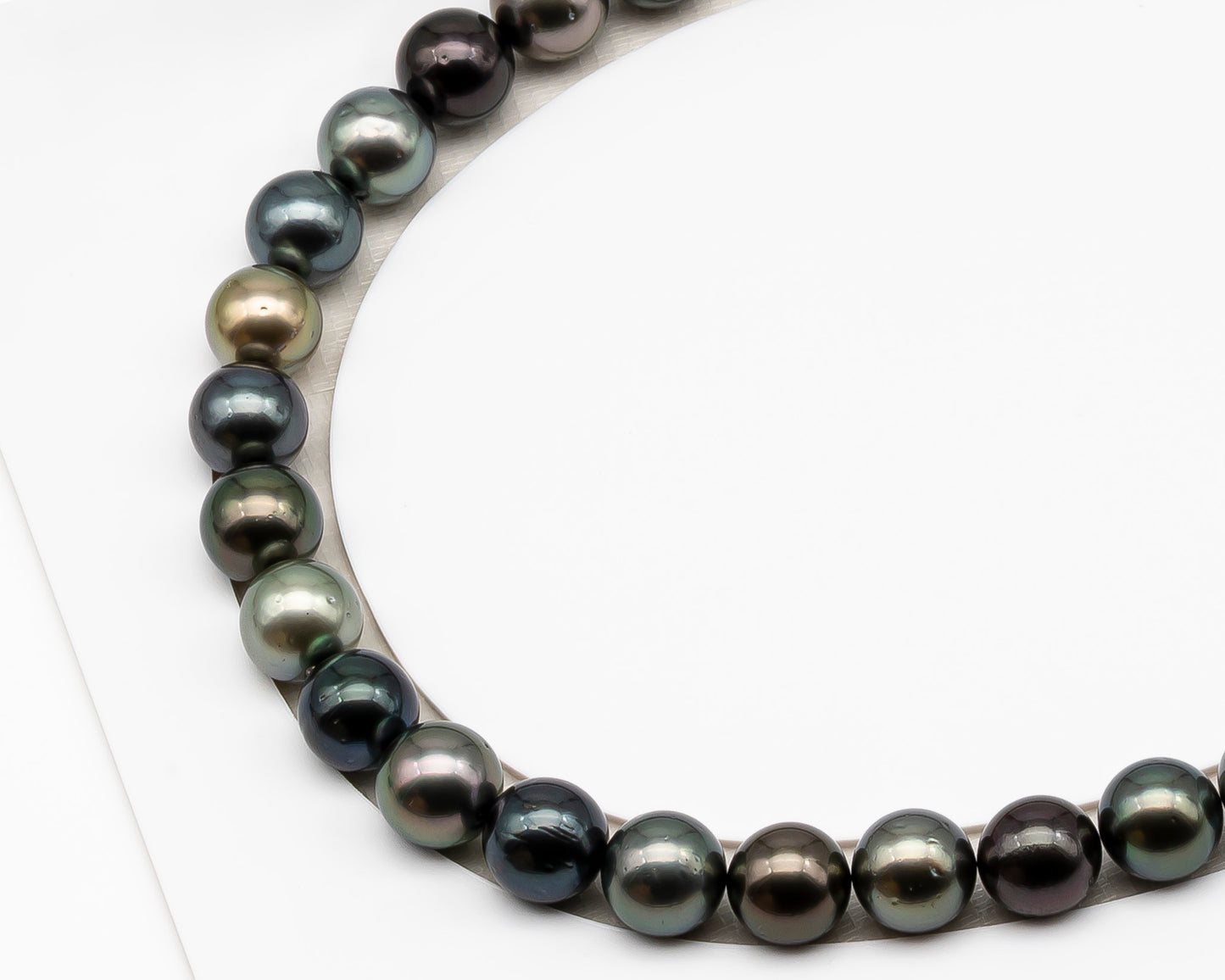 11-12mm Round Tahitian Pearl in Full Strand (No Hole), Natural Colors , Temporarily Strung Black Pearls for Jewelry Making, SKU # 3279TH