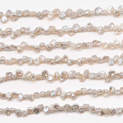 Tiny Keshi Pearls, Top Drill Freshwater Pearl, White 4-5mm, SKU #2500FW