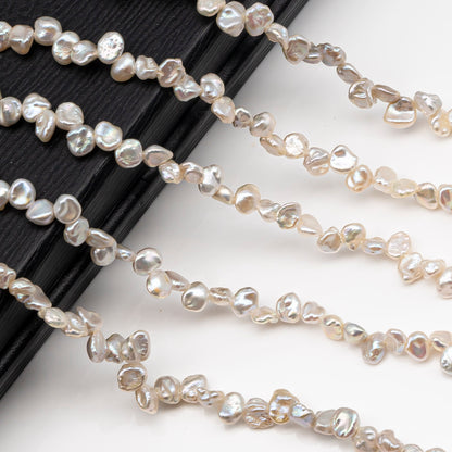 Tiny Keshi Pearls, Top Drill Freshwater Pearl, White 4-5mm, SKU #2500FW