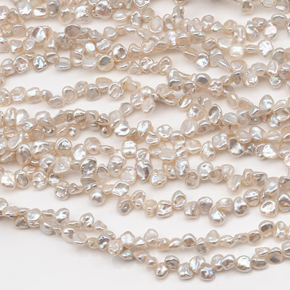 Tiny Keshi Pearls, Top Drill Freshwater Pearl, White 4-5mm, SKU #2500FW