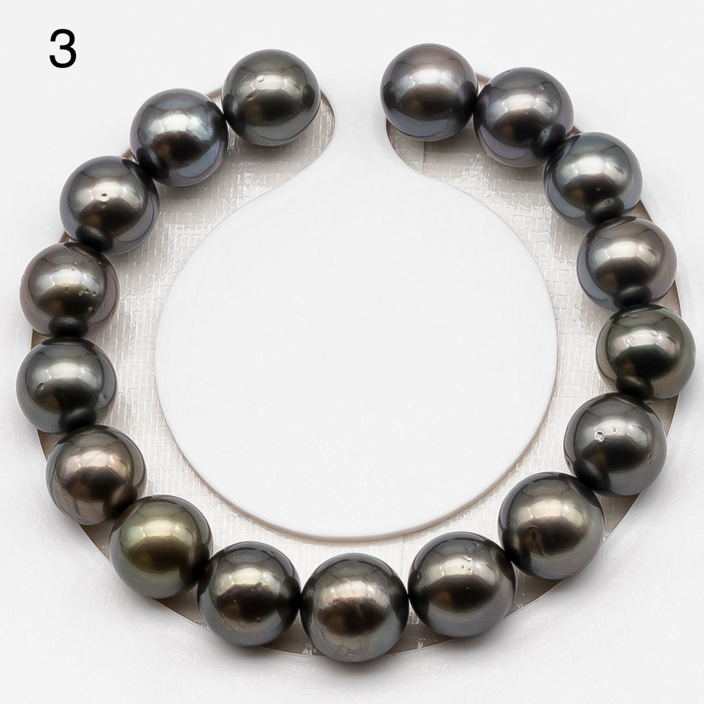 11-12mm 7-8 Inch Tahitian Pearl Short Strand (No Hole), Round with Natural Colors, SKU # 3280TH