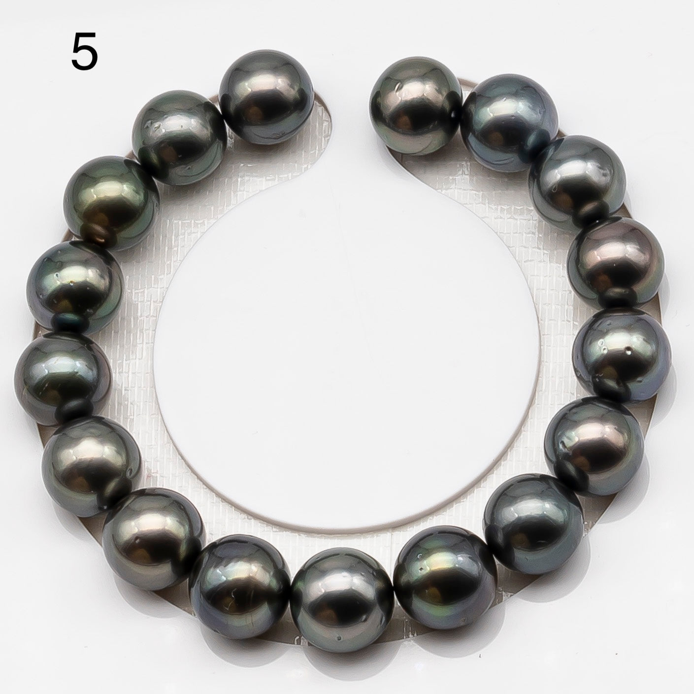 11-12mm 7-8 Inch Tahitian Pearl Short Strand (No Hole), Round with Natural Colors, SKU # 3280TH