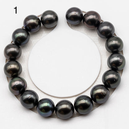 11-12mm 7-8 Inch Tahitian Pearl Short Strand (No Hole), Round with Natural Colors, SKU # 3280TH