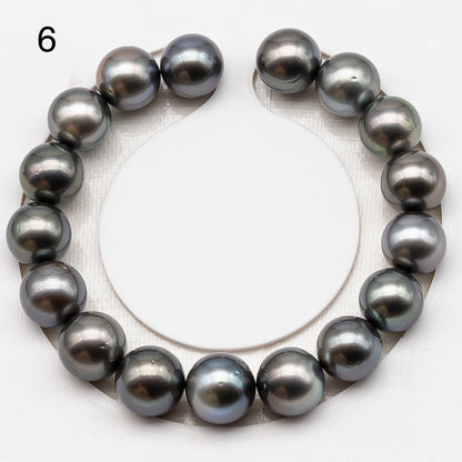 11-12mm 7-8 Inch Tahitian Pearl Short Strand (No Hole), Round with Natural Colors, SKU # 3280TH