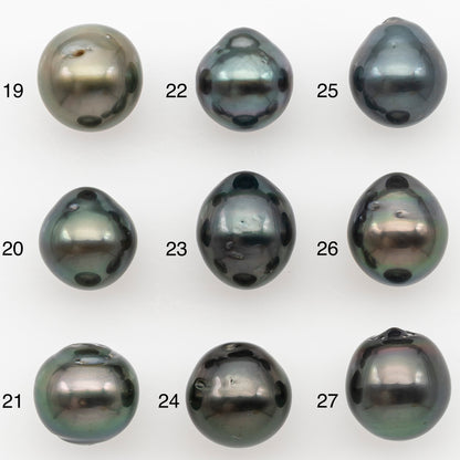 10-11mm Tahitian Pearl Natural Color with Minor Blemishes, Loose Undrilled for Jewelry Making, SKU # 3288TH