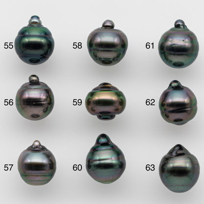 9-10mm Tahitian Pearl with High Luster and Natural Color, One Piece Undrilled for Making Jewelry, SKU # 2506TH