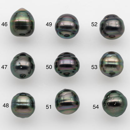 9-10mm Tahitian Pearl with High Luster and Natural Color, One Piece Undrilled for Making Jewelry, SKU # 2507TH