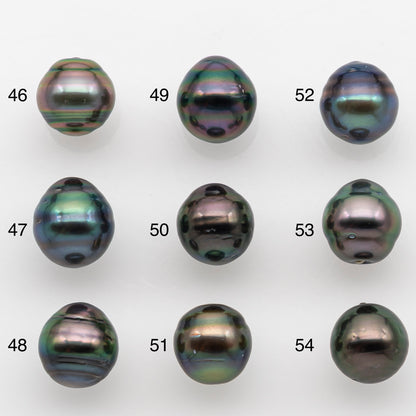 9-10mm Tahitian Pearl with High Luster and Natural Color, One Piece Undrilled for Making Jewelry, SKU # 2509TH