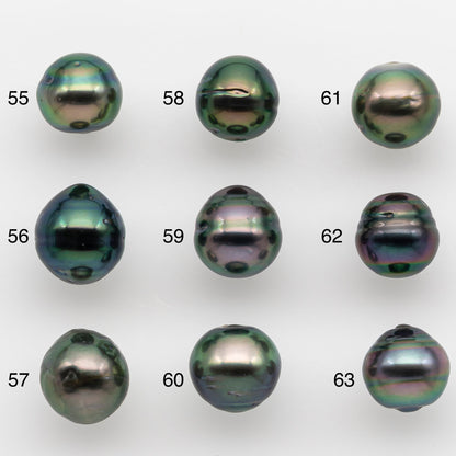 9-10mm Tahitian Pearl with High Luster and Natural Color, One Piece Undrilled for Making Jewelry, SKU # 2509TH