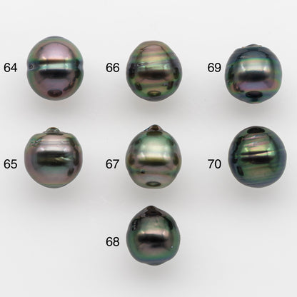 9-10mm Tahitian Pearl with High Luster and Natural Color, One Piece Undrilled for Making Jewelry, SKU # 2509TH