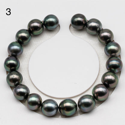 10-11mm 7-8 Inch Tahitian Pearl Short Strand (No Hole), Natural Colors, SKU # 3312TH