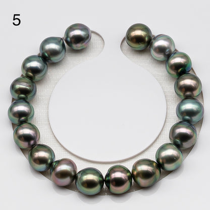 10-11mm 7-8 Inch Tahitian Pearl Short Strand (No Hole), Natural Colors, SKU # 3312TH