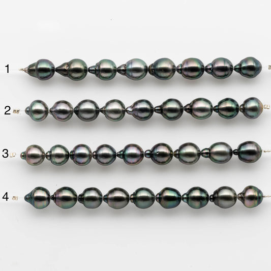9.5-10mm Tahitian Pearl Drops in All Natural Colors and High Lusters with Minor Blemishes fro Jewelry Making, SKU # 1813TH