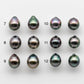 10-11mm Tahitian Pearl Teardrop with High Luster and Blemish, Matching Pair Loose Undrilled for Making Earring or Pendant, SKU # 1814TH