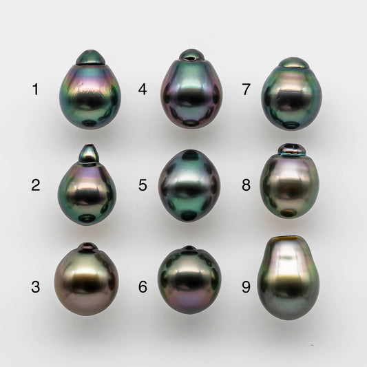 10-11mm High Quality Tahitian Pearl Drop in Natural Color and Very Nice Luster, Single Piece Loose Undrilled, SKU # 1816TH