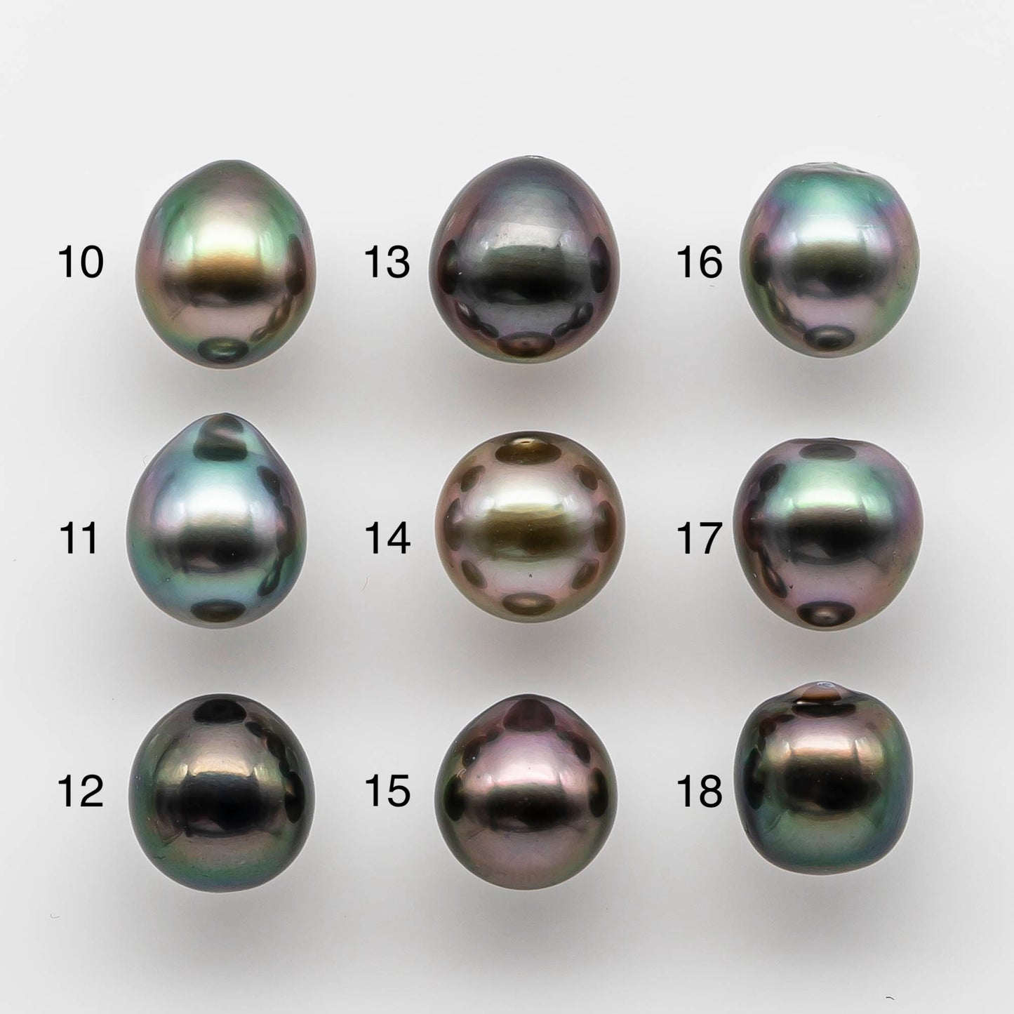 10-11mm High Quality Tahitian Pearl Drop in Natural Color and Very Nice Luster, Single Piece Loose Undrilled, SKU # 1816TH