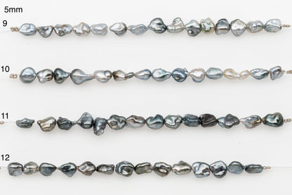 4, 5, 6mm Tahitian Keshi Pearl in Short Strand, All Natural Colors with High Luster, for Jewelry Making, SKU # 3313TH