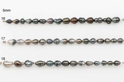 4, 5, 6mm Tahitian Keshi Pearl in Short Strand, All Natural Colors with High Luster, for Jewelry Making, SKU # 3313TH
