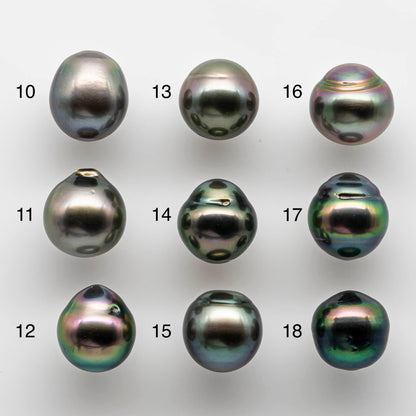 10-11mm Undrilled Drop Tahitian Pearl in High Luster and Natural Color with Minor Blemishes, Loose Single Piece, SKU # 1819TH