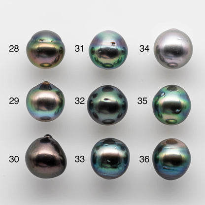 10-11mm Undrilled Drop Tahitian Pearl in High Luster and Natural Color with Minor Blemishes, Loose Single Piece, SKU # 1819TH