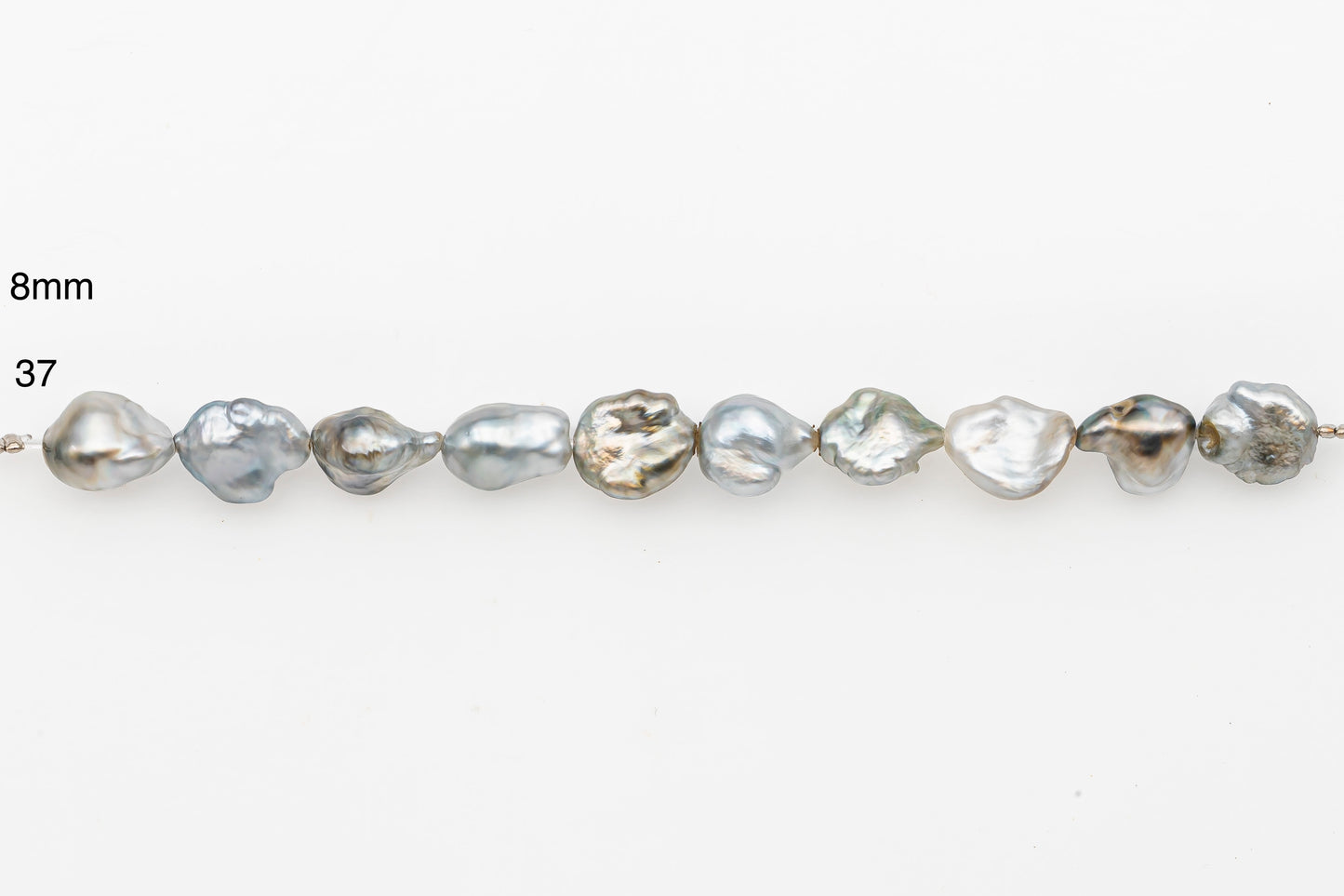 7, 8, 9mm Tahitian Keshi Pearl in Short Strand, All Natural Colors with High Luster, for Jewelry Making, SKU # 3315TH