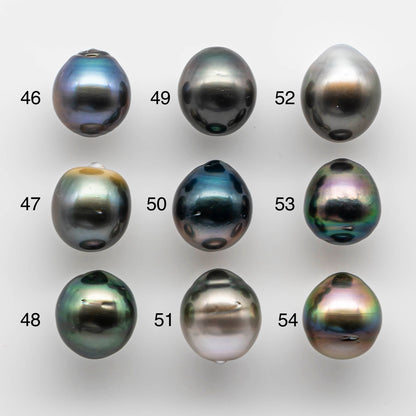 10-11mm Undrilled Drop Tahitian Pearl in High Luster and Natural Color with Minor Blemishes, Loose Single Piece, SKU # 1819TH