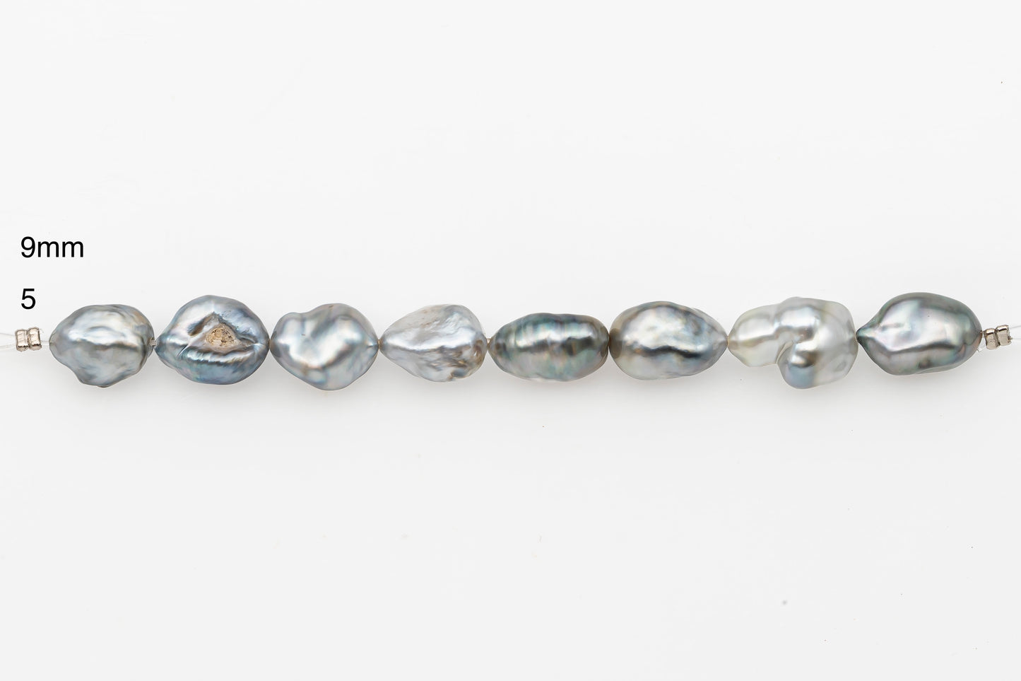 7, 8, 9mm Tahitian Keshi Pearl in Short Strand, All Natural Colors with High Luster, for Jewelry Making, SKU # 3315TH