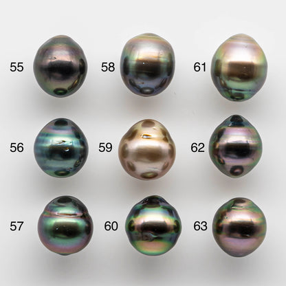 10-11mm Undrilled Drop Tahitian Pearl in High Luster and Natural Color with Minor Blemishes, Loose Single Piece, SKU # 1819TH