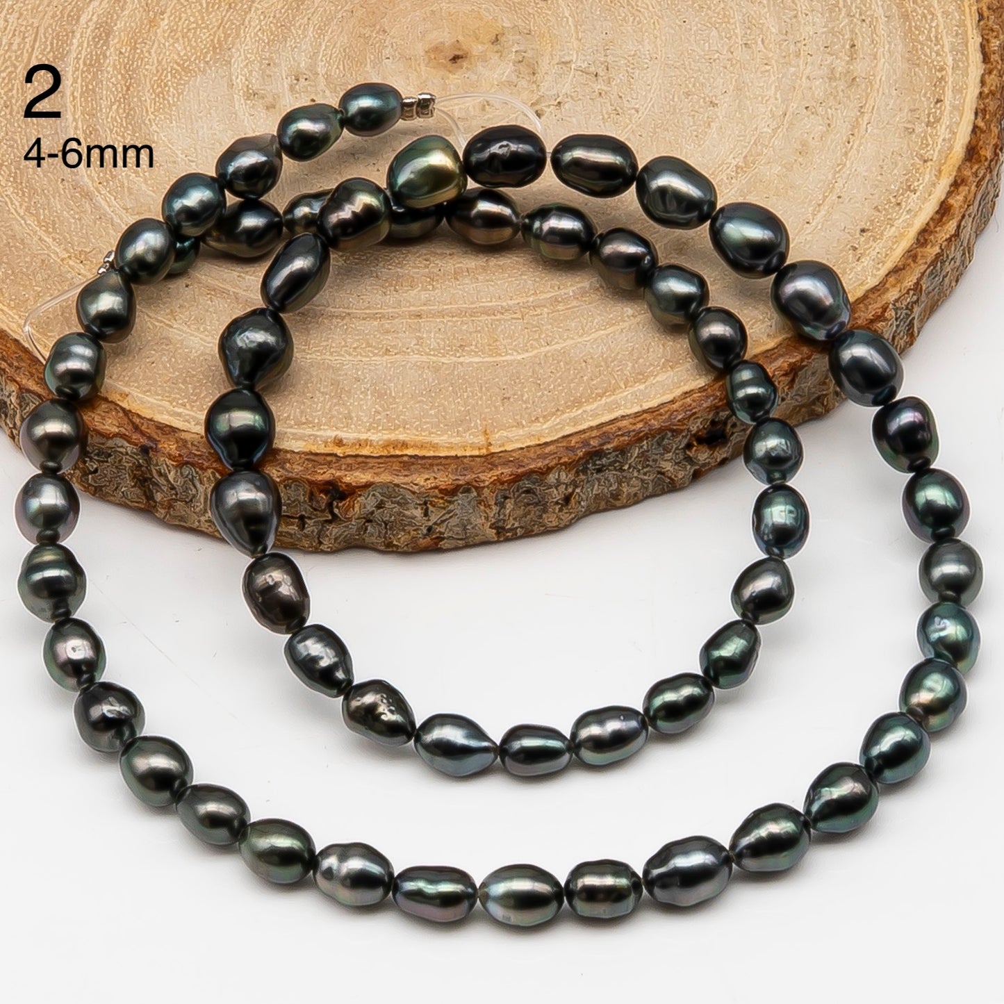 5, 6, 7mm Tahitian Keshi Pearl in Full Strand, All Natural Colors with High Luster, for Jewelry Making, SKU # 3316TH