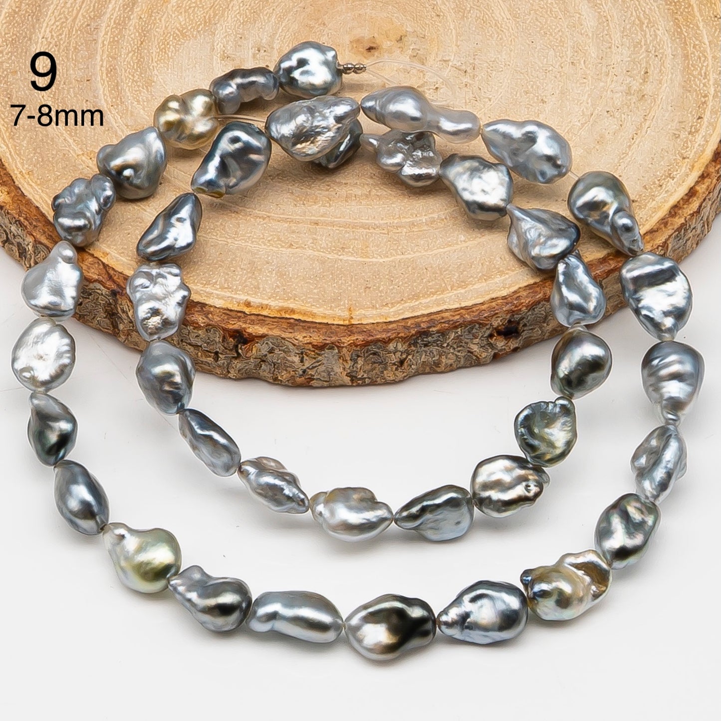 5, 6, 7mm Tahitian Keshi Pearl in Full Strand, All Natural Colors with High Luster, for Jewelry Making, SKU # 3316TH