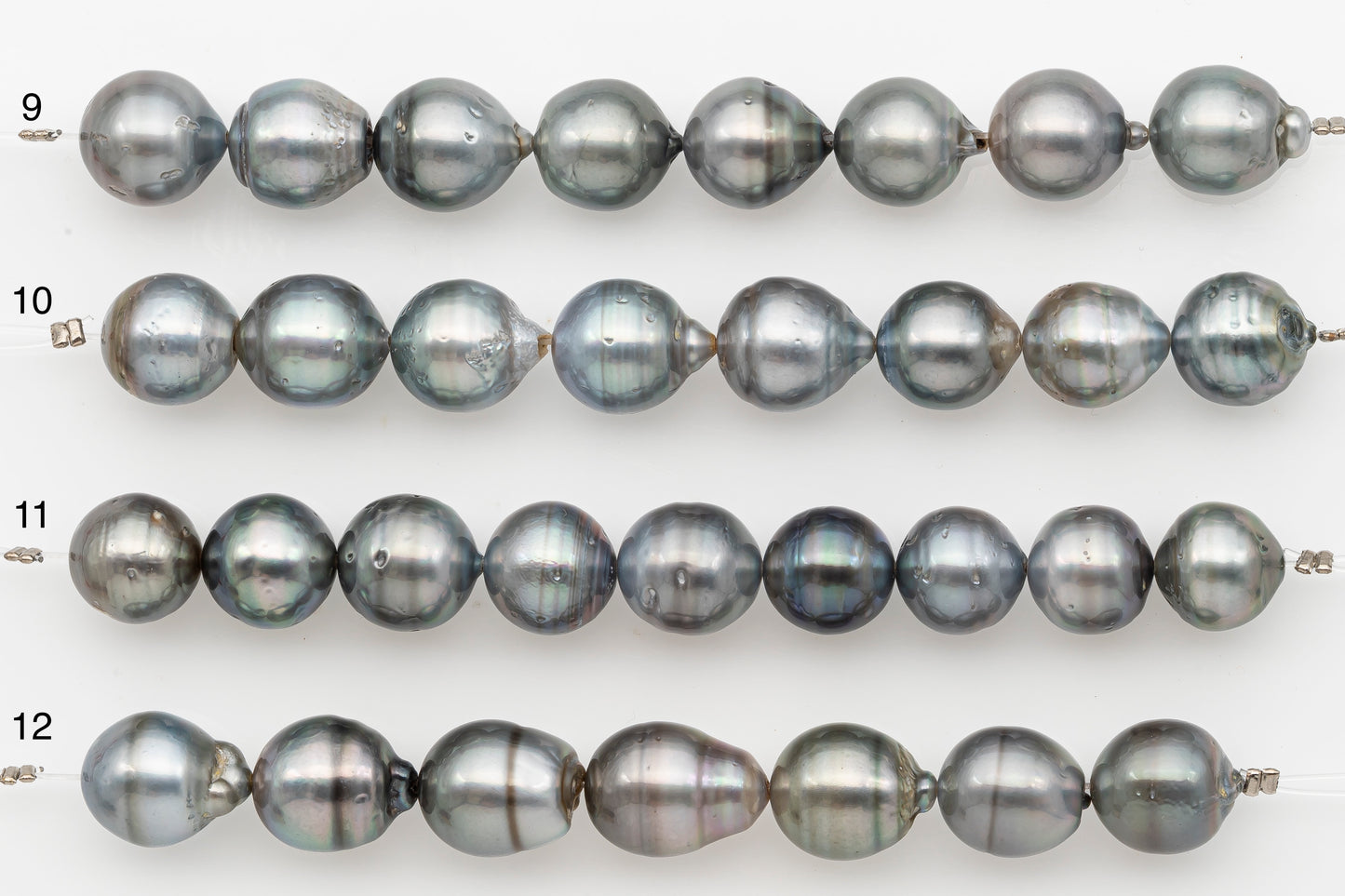 11-12mm Tahitian Pearl Short Strand with Minor Blemishes, Natural Colors, SKU # 3317TH