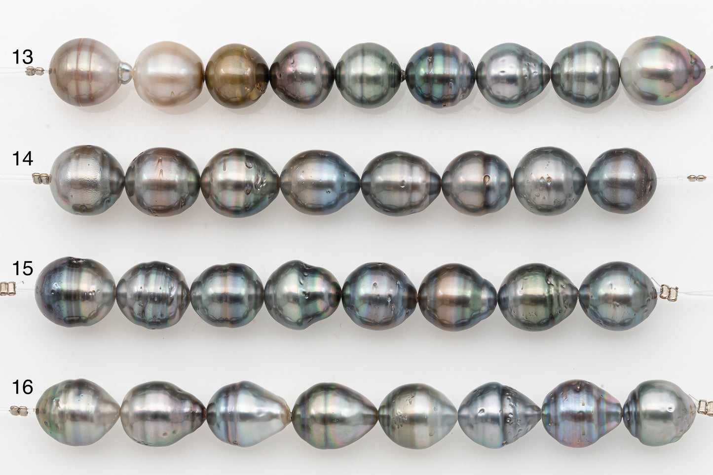 11-12mm Tahitian Pearl Short Strand with Minor Blemishes, Natural Colors, SKU # 3317TH