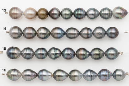 11-12mm Tahitian Pearl Short Strand with Minor Blemishes, Natural Colors, SKU # 3317TH