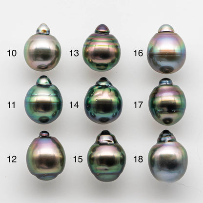 10-11mm Tahitian Pearl Drop with High Luster and Natural Color with Minor Blemishes, Loose Single Piece Undrilled, SKU # 1822TH