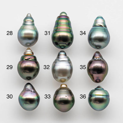 10-11mm Tahitian Pearl Drop with High Luster and Natural Color with Minor Blemishes, Loose Single Piece Undrilled, SKU # 1822TH