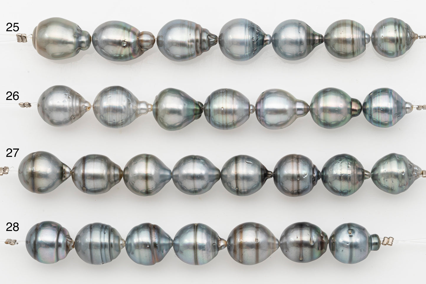 11-12mm Tahitian Pearl Short Strand with Minor Blemishes, Natural Colors, SKU # 3317TH