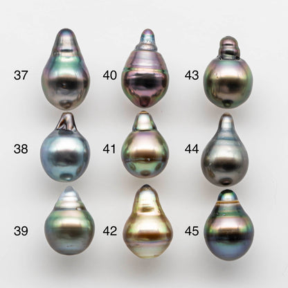10-11mm Tahitian Pearl Drop with High Luster and Natural Color with Minor Blemishes, Loose Single Piece Undrilled, SKU # 1822TH