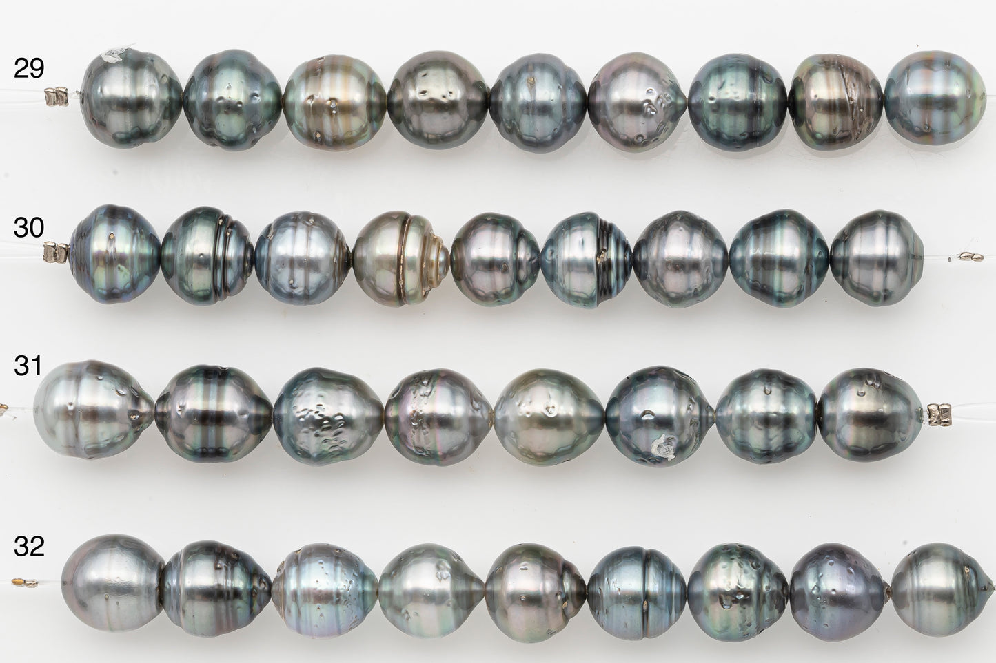 11-12mm Tahitian Pearl Short Strand with Minor Blemishes, Natural Colors, SKU # 3317TH