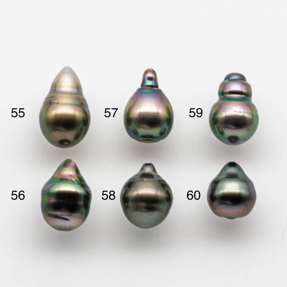 10-11mm Tahitian Pearl Drop with High Luster and Natural Color with Minor Blemishes, Loose Single Piece Undrilled, SKU # 1822TH