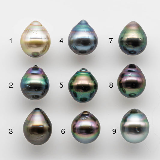 10-11mm Undrilled Drop Tahitian Pearl in High Luster and Natural Color with Minor Blemishes, Loose Single Piece, SKU # 1823TH