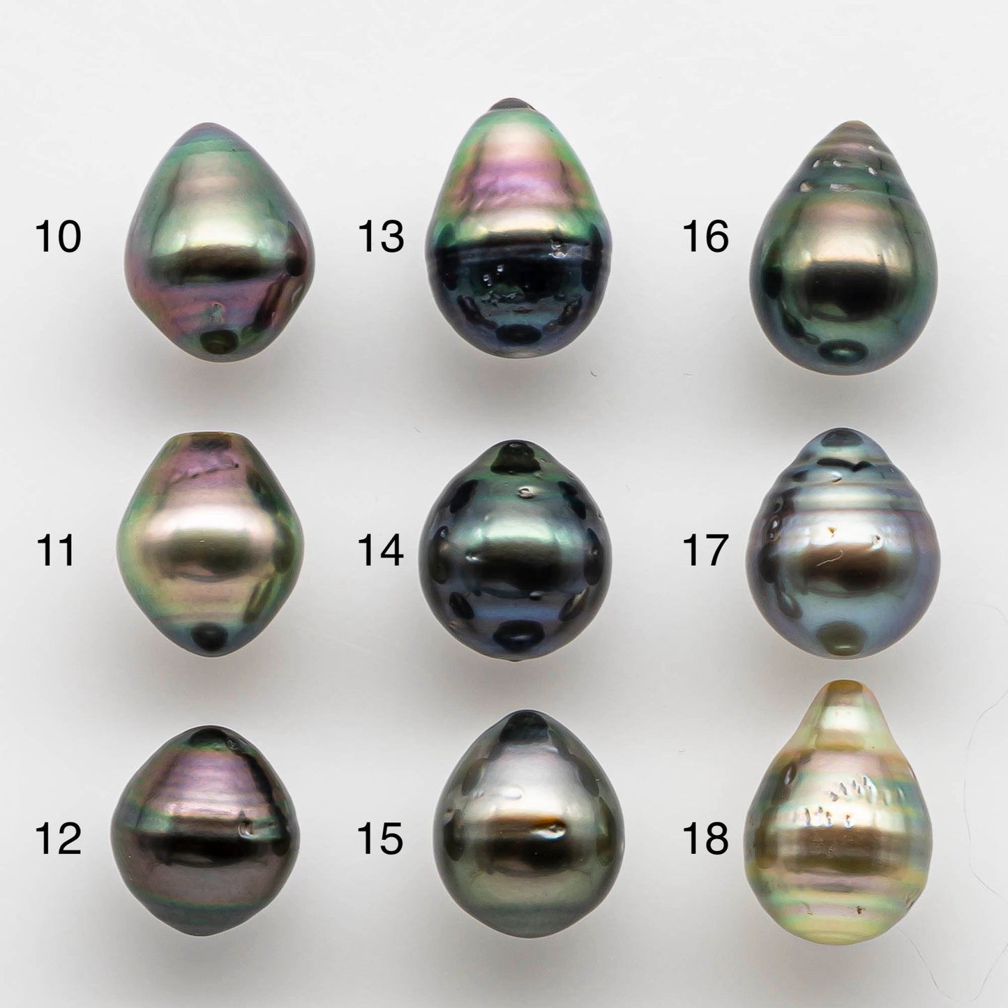 10-11mm Undrilled Drop Tahitian Pearl in High Luster and Natural Color with Minor Blemishes, Loose Single Piece, SKU # 1823TH